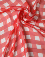 Dolce & Gabbana Red Checkered Stole Neck Wrap Shawl Scarf - Zeiniez