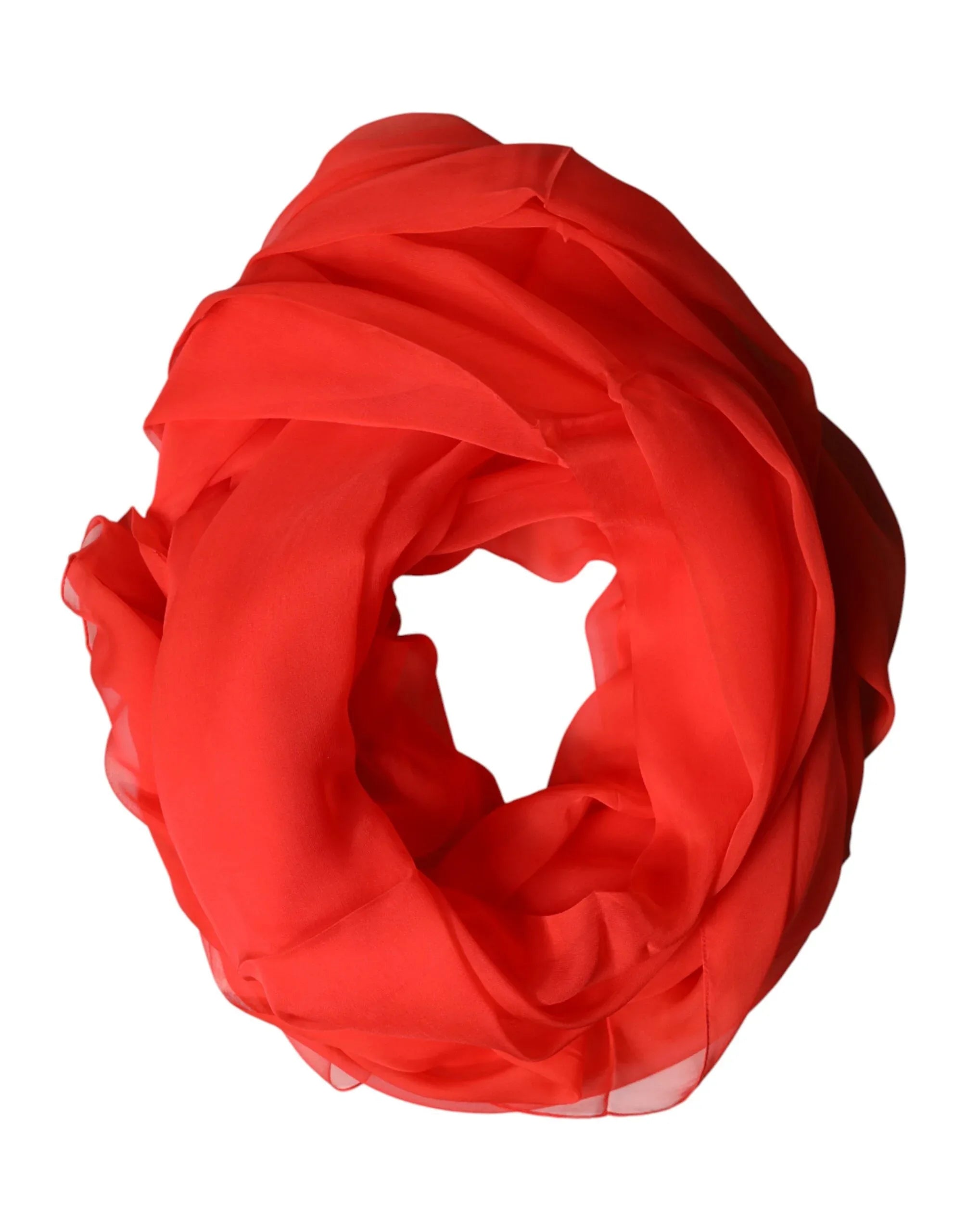 Dolce & Gabbana Red Stole Silk Neck Wrap Shawl Scarf - Zeiniez