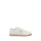 Prada White Calf Leather Bos Taurus Low Top Sneakers - Zeiniez