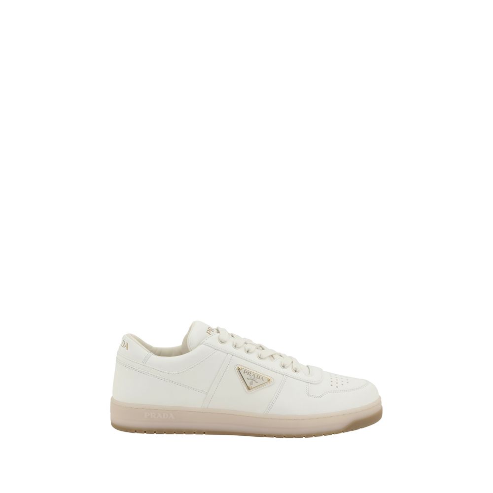 Prada White Calf Leather Bos Taurus Low Top Sneakers - Zeiniez