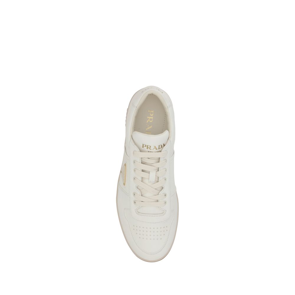 Prada White Calf Leather Bos Taurus Low Top Sneakers - Zeiniez