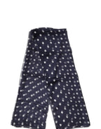 Dolce & Gabbana Blue Polka Dot Silk Neck Wrap Shawl 205cm x 132cm Scarf - Zeiniez