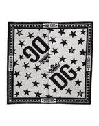 Dolce & Gabbana White DG Crown Print Square Foulard 52cm x 50.5cm Scarf - Zeiniez