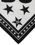 Dolce & Gabbana White DG Crown Print Square Foulard 52cm x 50.5cm Scarf - Zeiniez