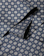 Dolce & Gabbana Blue Patterned Silk Fringes Foulard 138cm x 15.5cm Scarf - Zeiniez