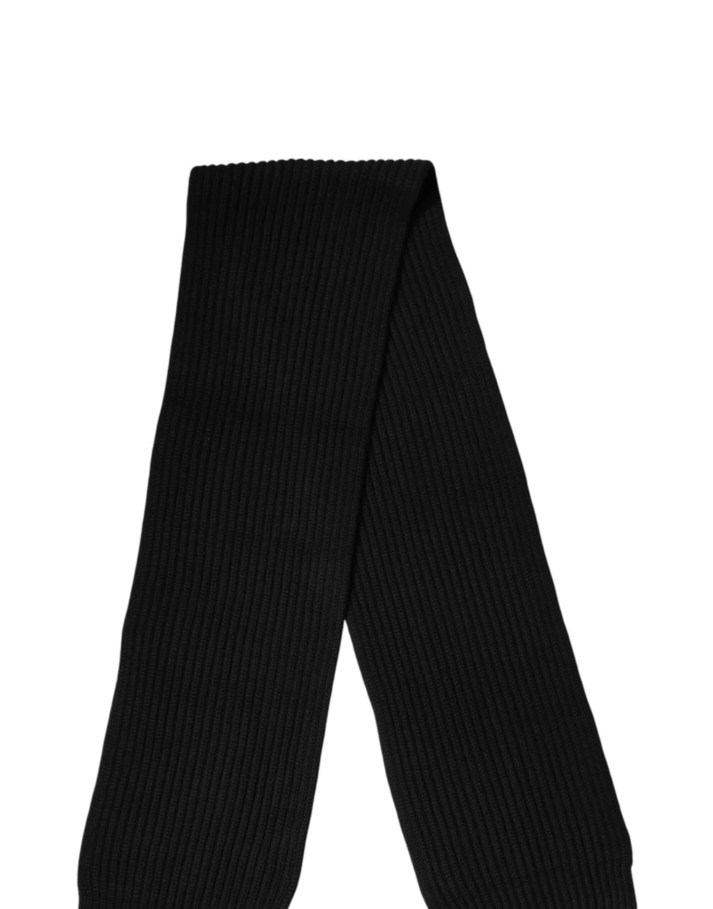 Dolce & Gabbana Black Cashmere Knit Neck Wrap Shawl 202cm x 26cm Scarf - Zeiniez