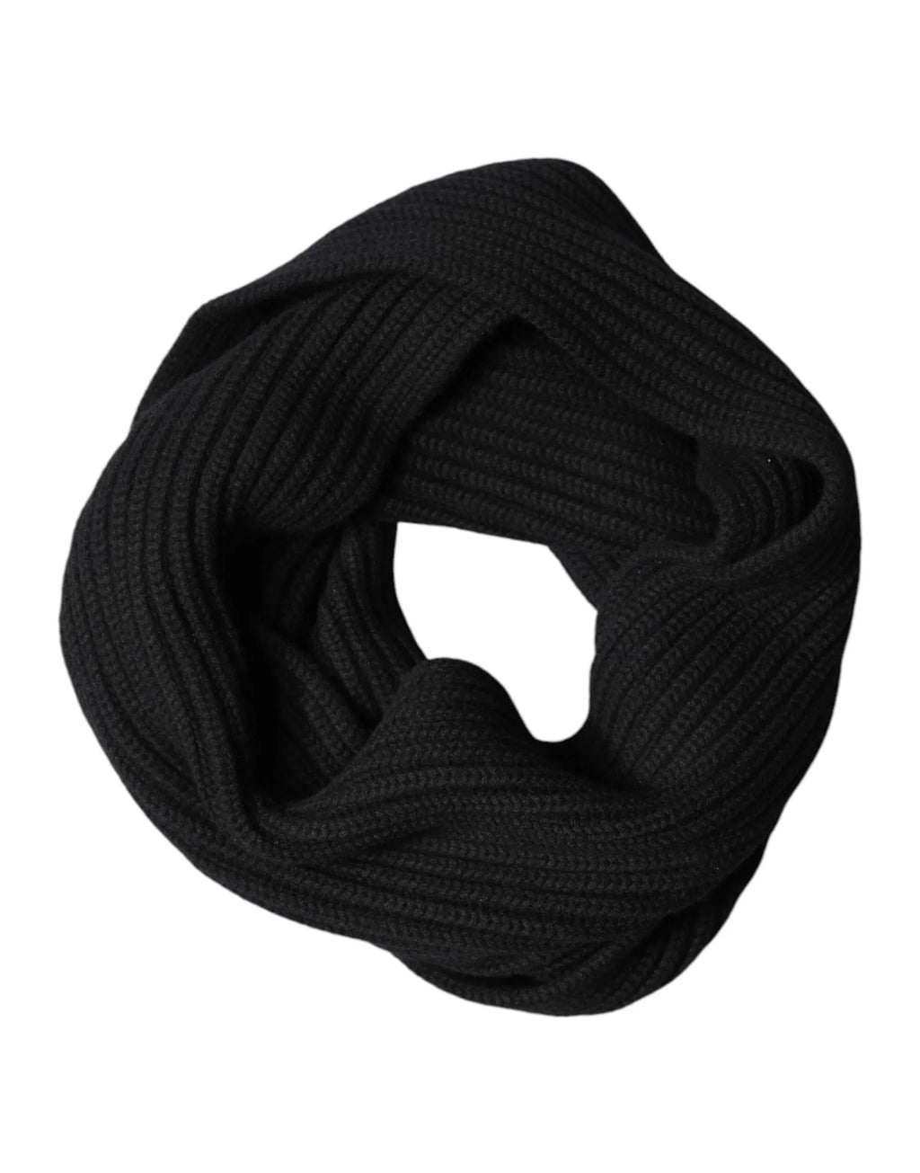 Dolce & Gabbana Black Cashmere Knit Neck Wrap Shawl 202cm x 26cm Scarf - Zeiniez