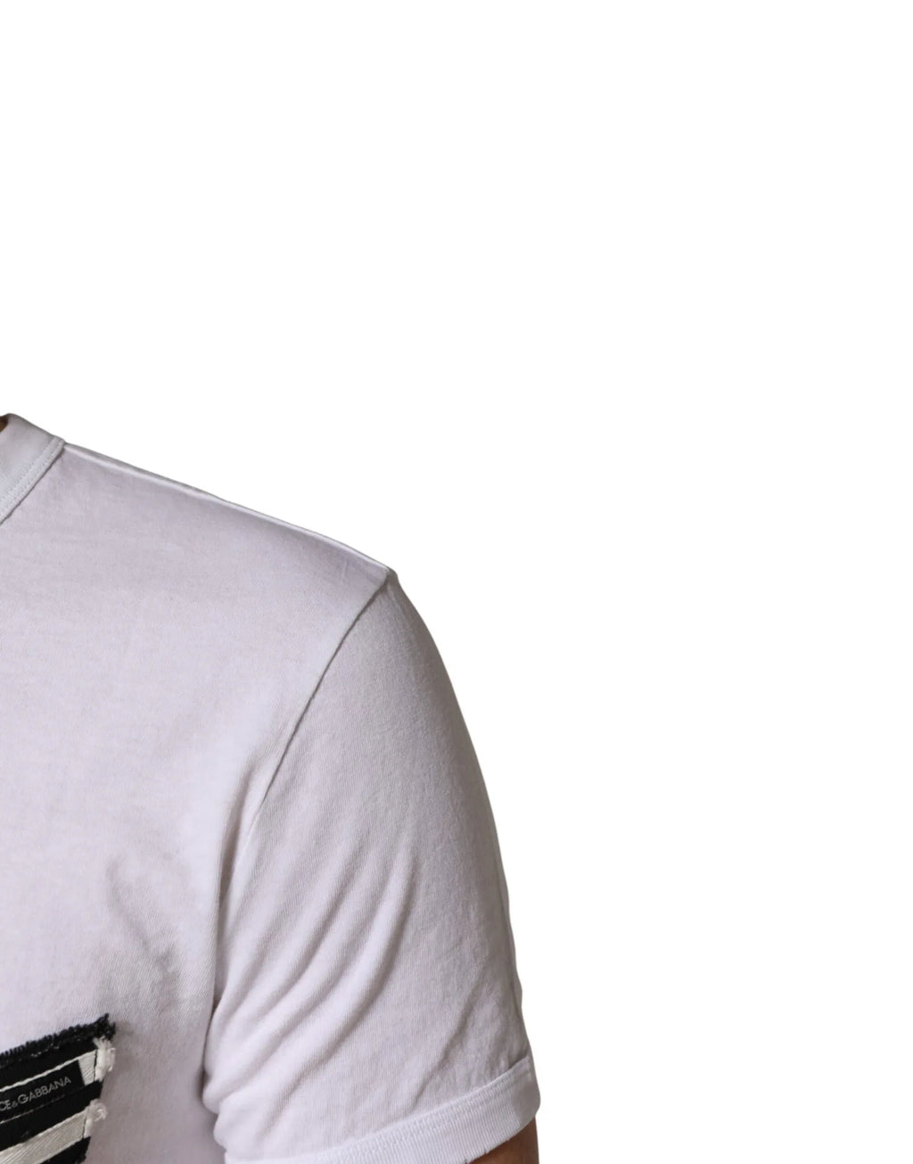 Dolce & Gabbana White Stripes Cotton Crew Neck Tee T-shirt - Zeiniez