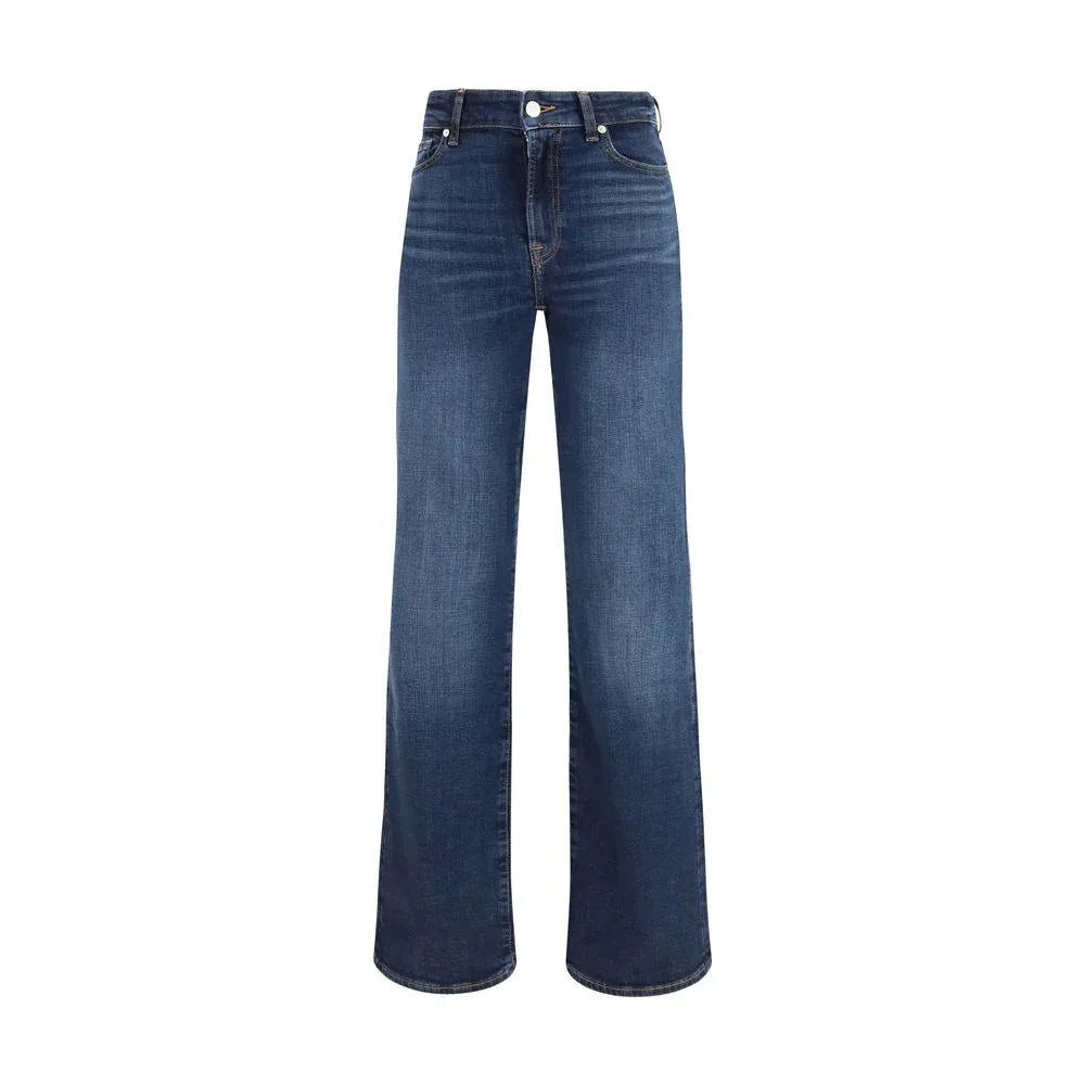7FOR Blue Cotton Bootcut Jeans - Zeiniez