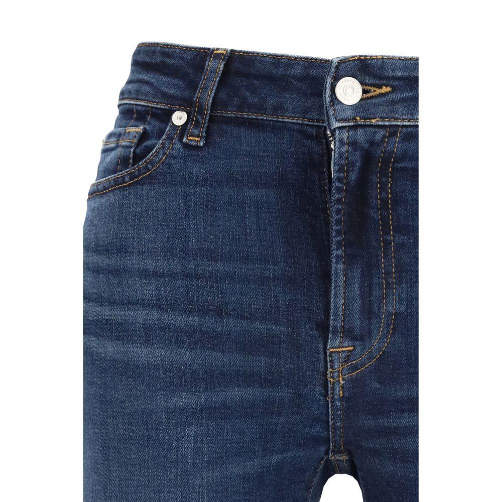 7FOR Blue Cotton Bootcut Jeans - Zeiniez