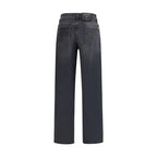 7FOR Black Cotton Straight-Leg Jeans - Zeiniez
