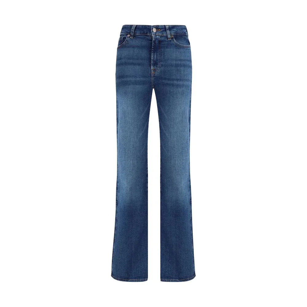 7FOR Blue Cotton Bootcut Jeans - Zeiniez