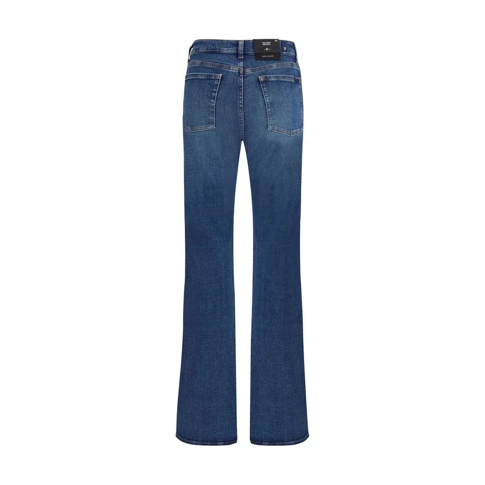 7FOR Blue Cotton Bootcut Jeans - Zeiniez