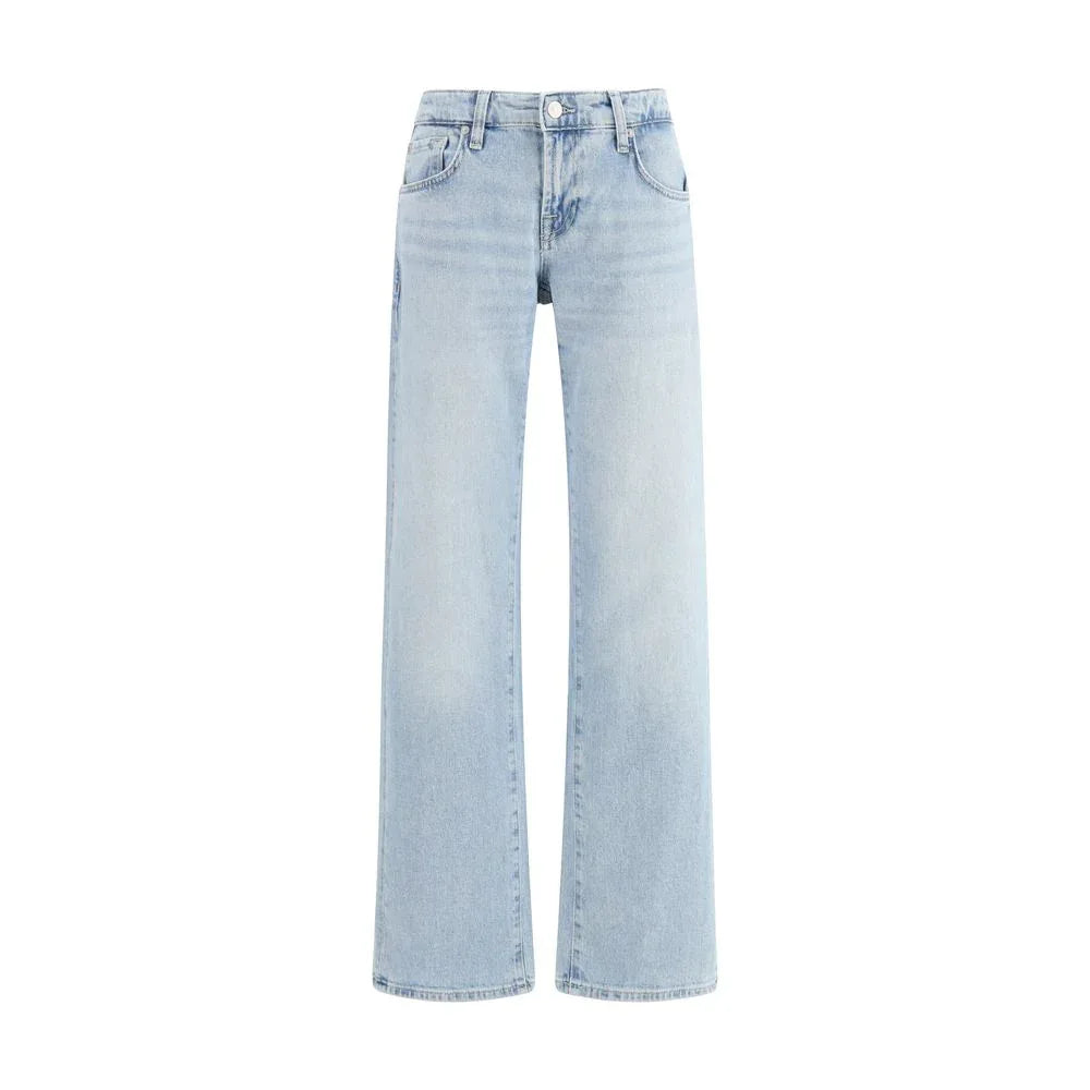 7FOR Blue Cotton Straight-Leg Jeans - Zeiniez
