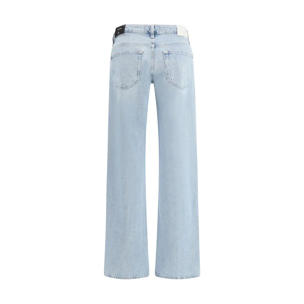 7FOR Blue Cotton Straight-Leg Jeans - Zeiniez
