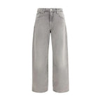 7FOR Gray Cotton Relaxed Fit Jeans - Zeiniez