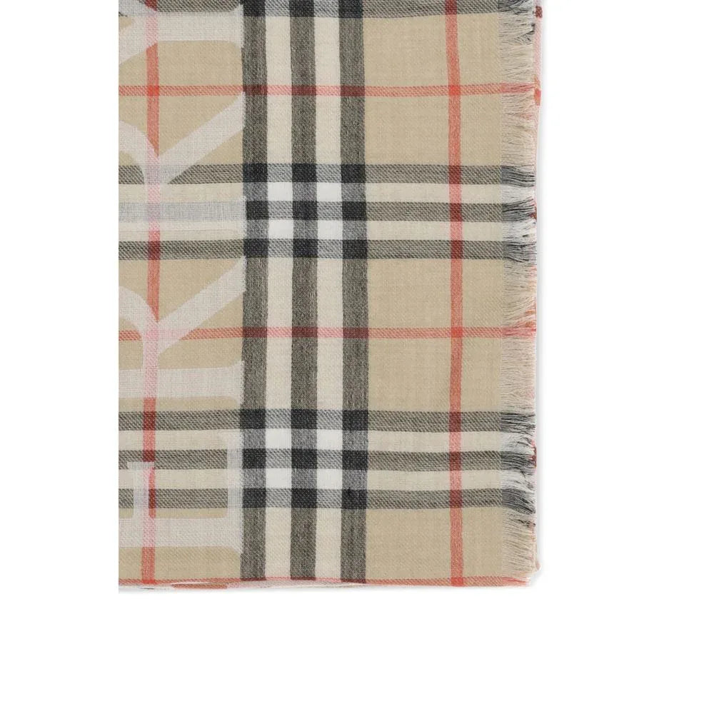 Burberry Beige Wool Scarf - Zeiniez
