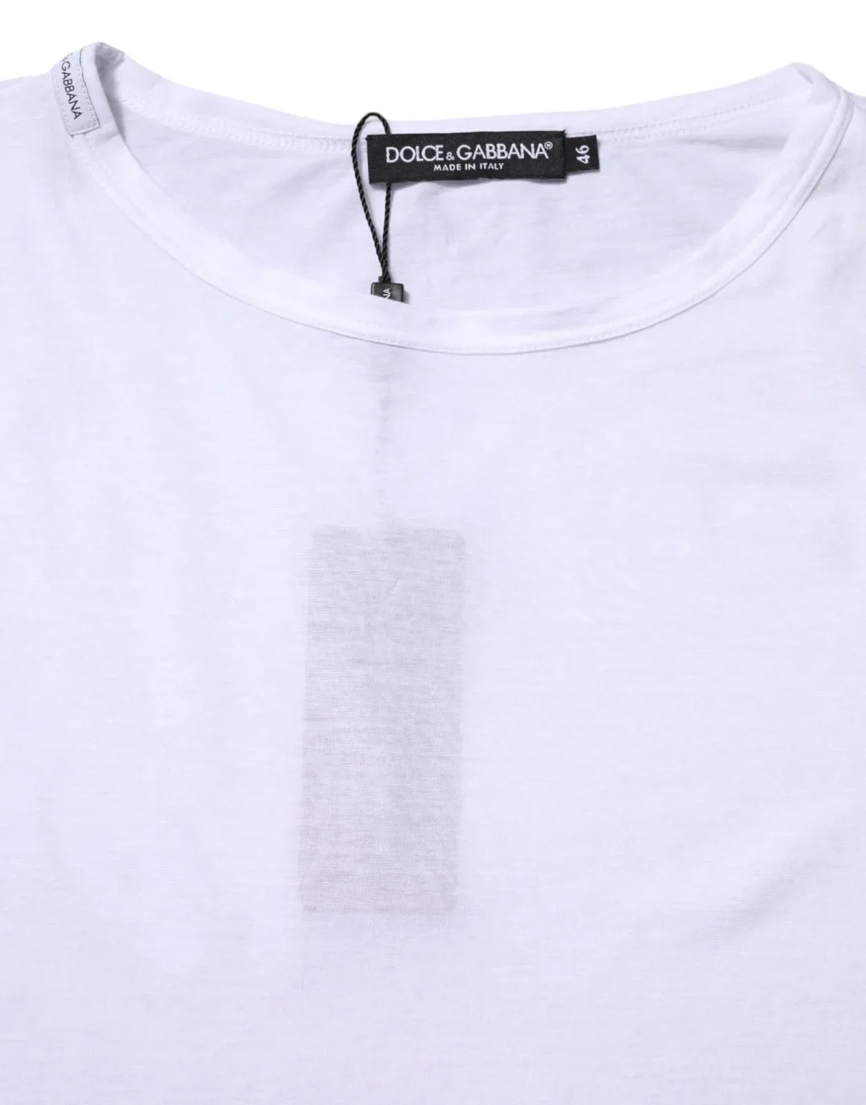 Dolce & Gabbana White Cotton Crew Neck Short Sleeves T-shirt - Zeiniez