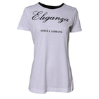 Dolce & Gabbana White Eleganza Cotton Crew Neck Tee T-shirt - Zeiniez