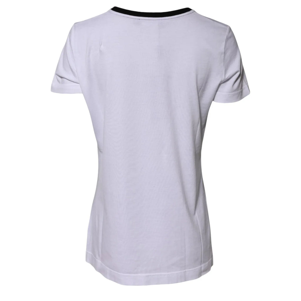 Dolce & Gabbana White Eleganza Cotton Crew Neck Tee T-shirt - Zeiniez