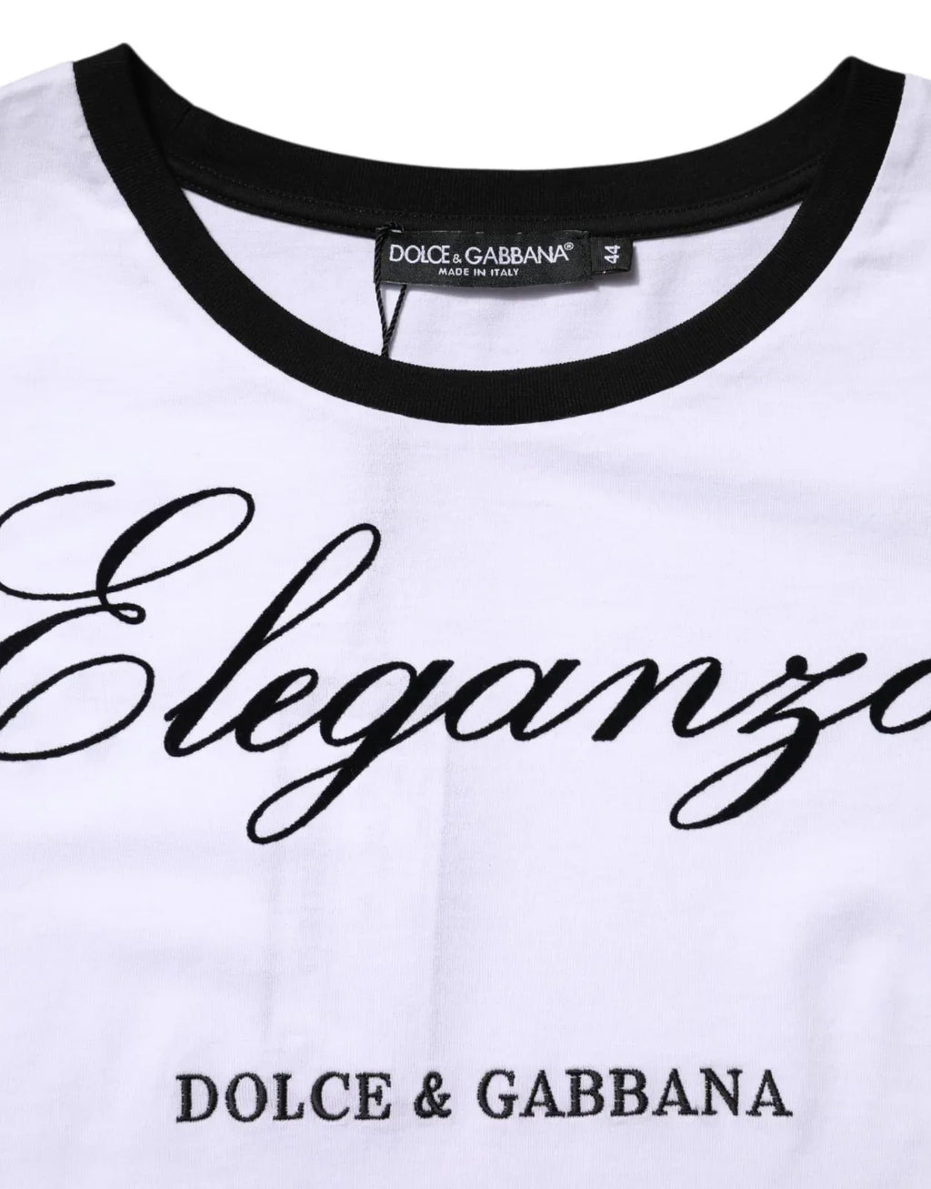 Dolce & Gabbana White Eleganza Cotton Crew Neck Tee T-shirt - Zeiniez