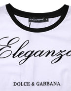 Dolce & Gabbana White Eleganza Cotton Crew Neck Tee T-shirt - Zeiniez