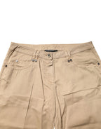 PLEIN SUD Beige Straight Cotton Stretch Chino Pants - Zeiniez