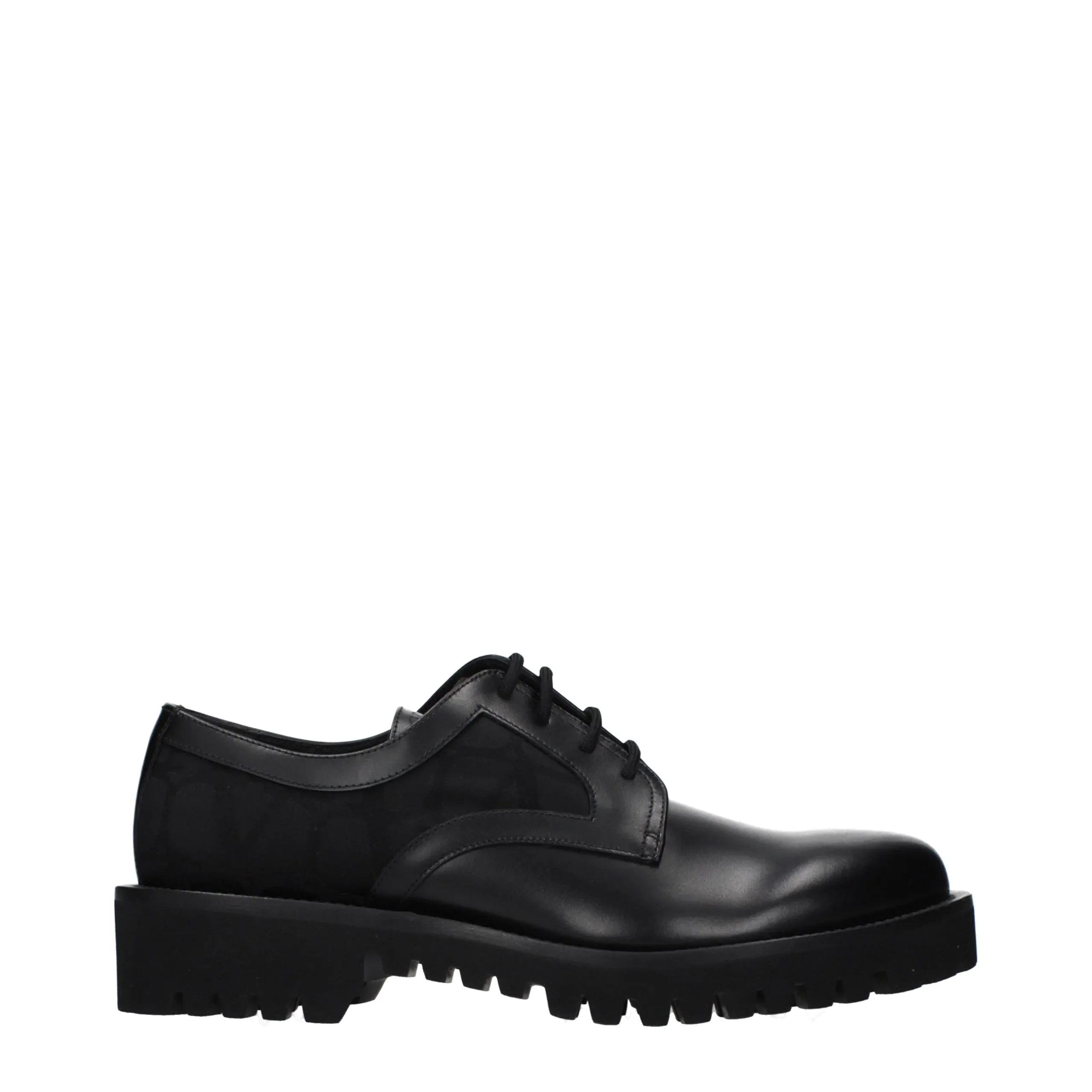 Valentino Garavani Black Leather Oxfords And Derbies - Zeiniez