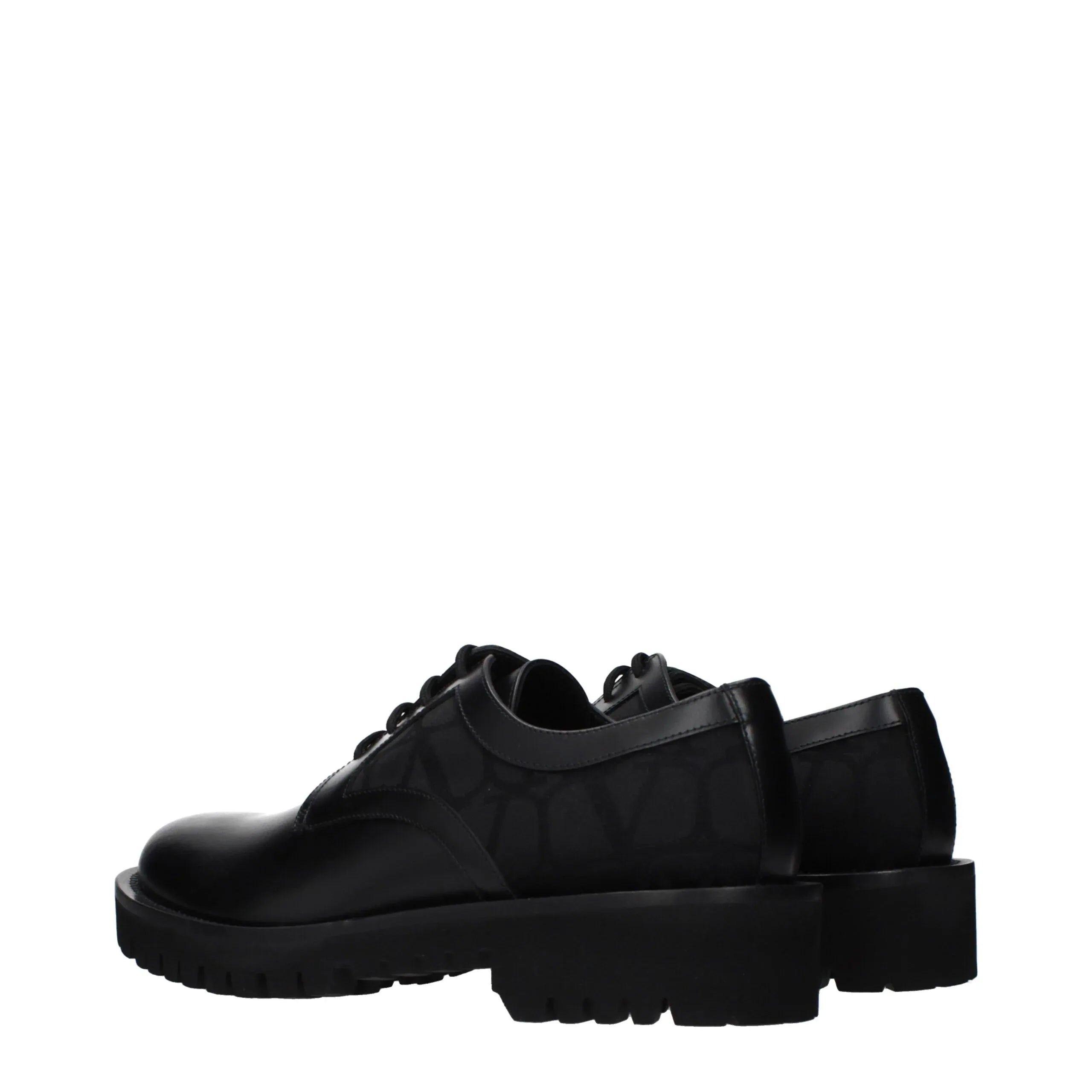 Valentino Garavani Black Leather Oxfords And Derbies - Zeiniez