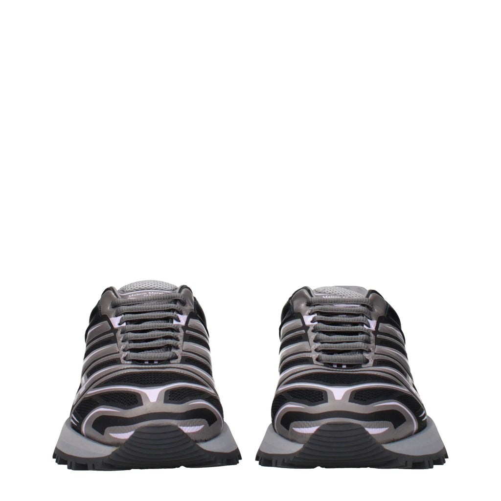 Maison Margiela Black Fabric Athletic Sneakers