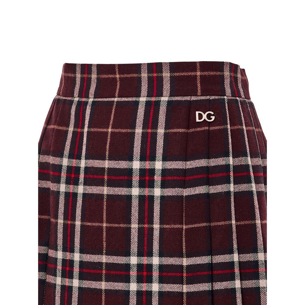 Dolce & Gabbana Bordeaux Wool Mini Skirt - Zeiniez