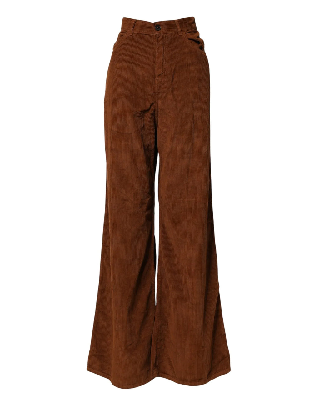 Jucca Brown Wide Leg High Waist Corduroy Denim Trouser Jeans - Zeiniez