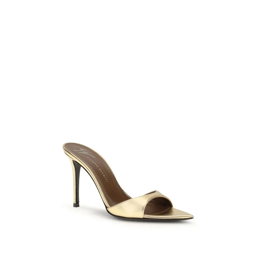 Giuseppe Zanotti Gold Leather Stiletto Heel Sandals - Zeiniez