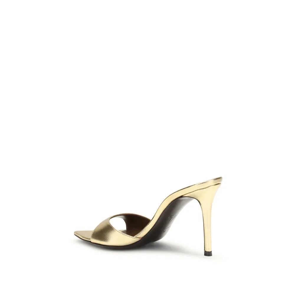 Giuseppe Zanotti Gold Leather Stiletto Heel Sandals - Zeiniez