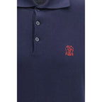 Brunello Cucinelli Blue Cotton Polo Shirt - Zeiniez