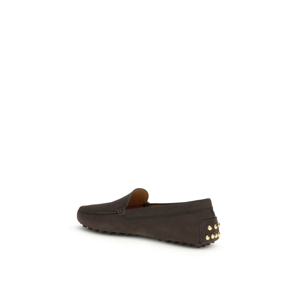 Tod's Brown Calf Leather Bos Taurus Slip-On Loafers