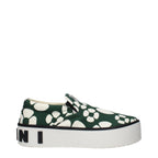 Marni Green Fabric Slip-On Loafers - Zeiniez