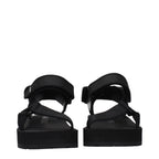 Prada Black Fabric Flat Sandals
