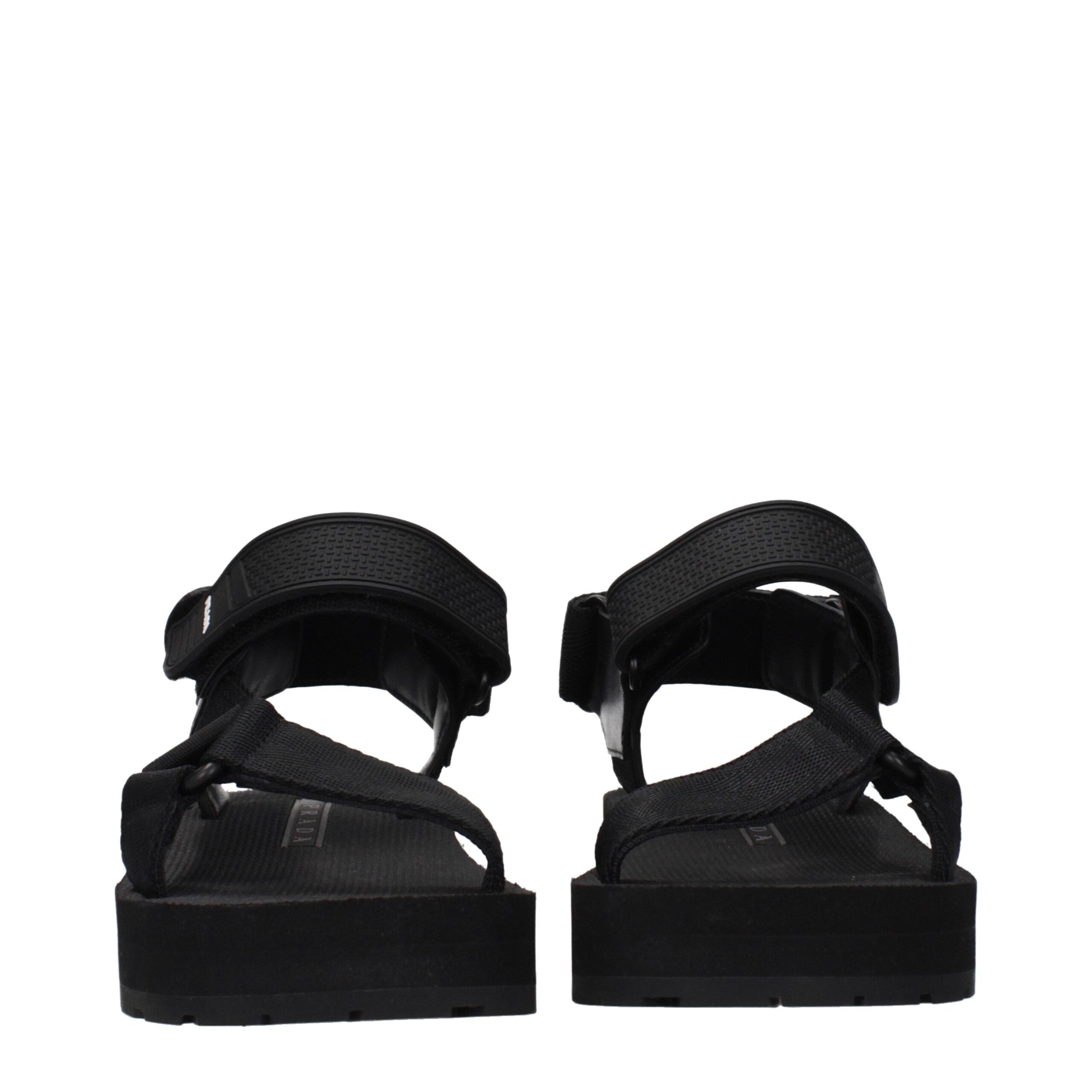 Prada Black Fabric Sandals