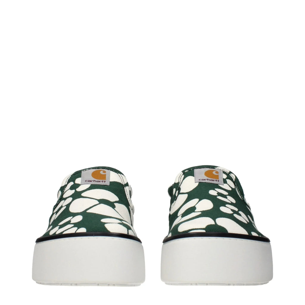 Marni Green Fabric Slip-On Loafers - Zeiniez