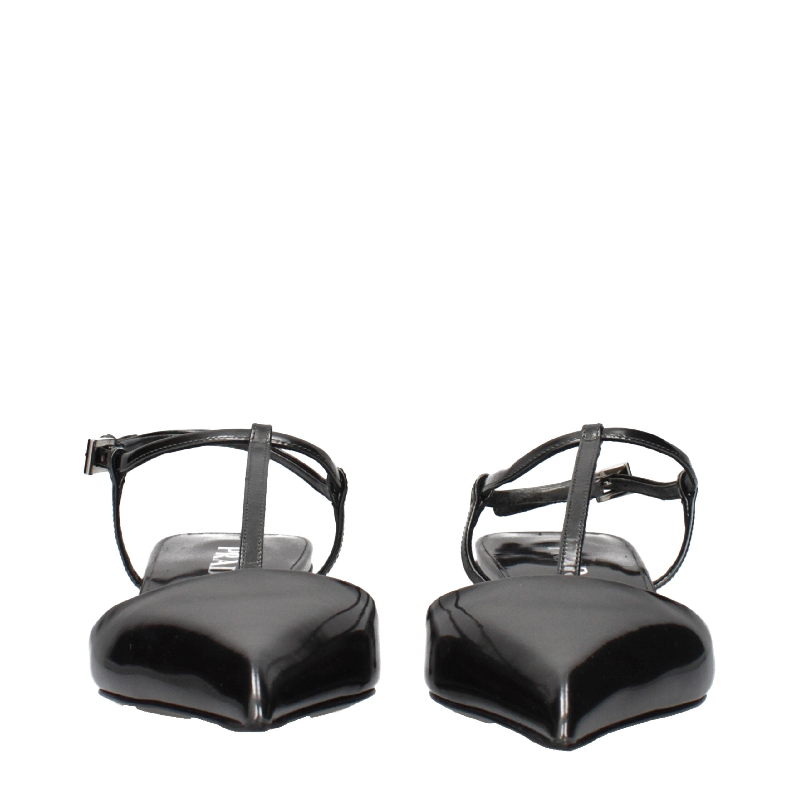 Prada Gray Leather Sandals