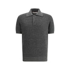 Brunello Cucinelli Gray Cotton Polo Shirt - Zeiniez