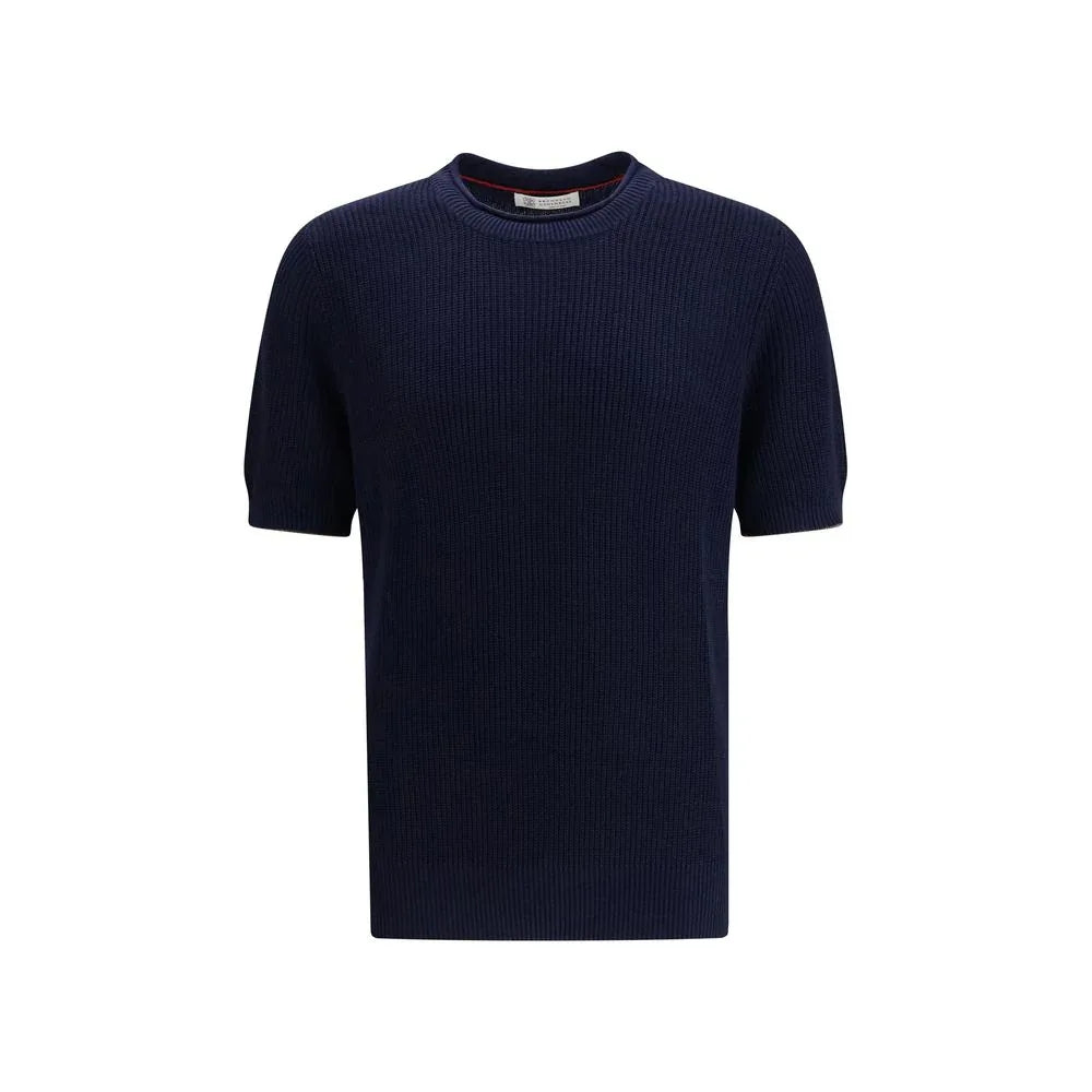 Brunello Cucinelli Blue Linen T-Shirt - Zeiniez