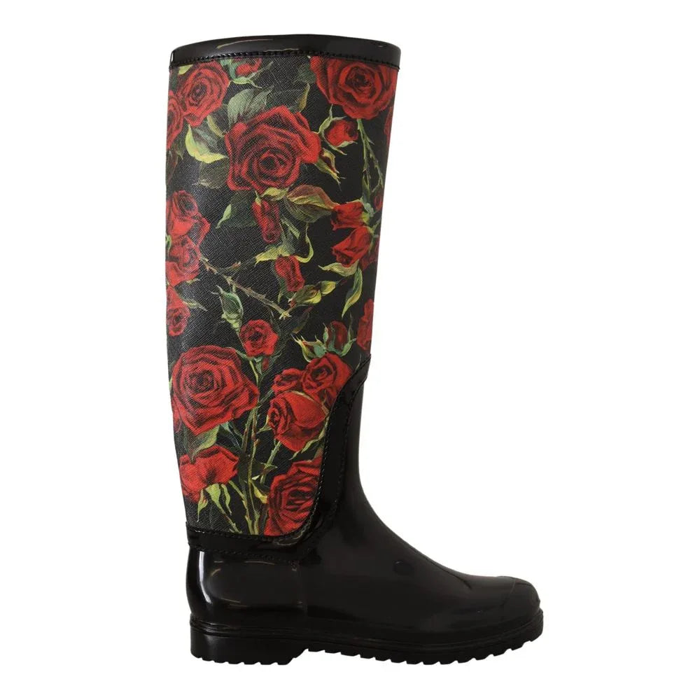 Dolce & Gabbana Black Polyvinyl Rain Boots - Zeiniez