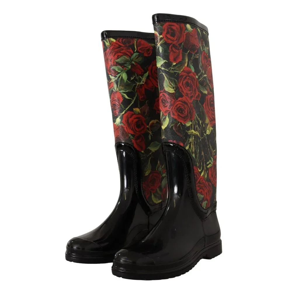 Dolce & Gabbana Black Polyvinyl Rain Boots - Zeiniez