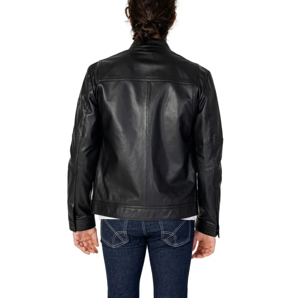 Peuterey Black Leather Jacket - Zeiniez