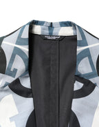 Dolce & Gabbana Blue Logo Monogram Single Breasted Blazer - Zeiniez