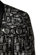 Dolce & Gabbana Black Jazz Club Silk Single Breasted Blazer - Zeiniez