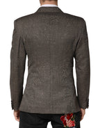 Dolce & Gabbana Gray Double Breasted 2 Button Jacket Blazer