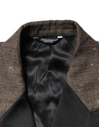 Dolce & Gabbana Gray Double Breasted 2 Button Jacket Blazer